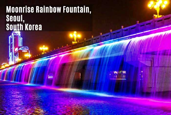 Moonrise Rainbow Fountain, Seoul, South Korea