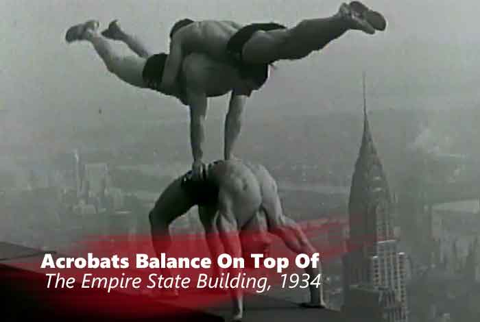 Acrobats Balance on Top of The Empire State Building, 1934