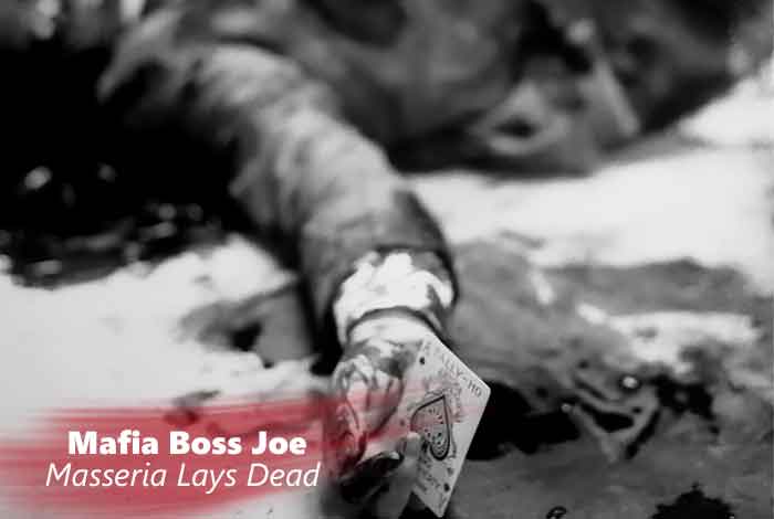 Mafia Boss Joe Masseria Lays Dead on A Brooklyn Restaurant Floor, Holding the Ace Of Spades, 1931