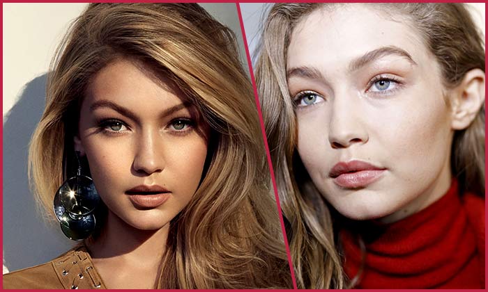 Gigi-Hadid with and without makeup