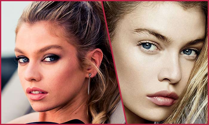 Stella-Maxwell with and without makeup